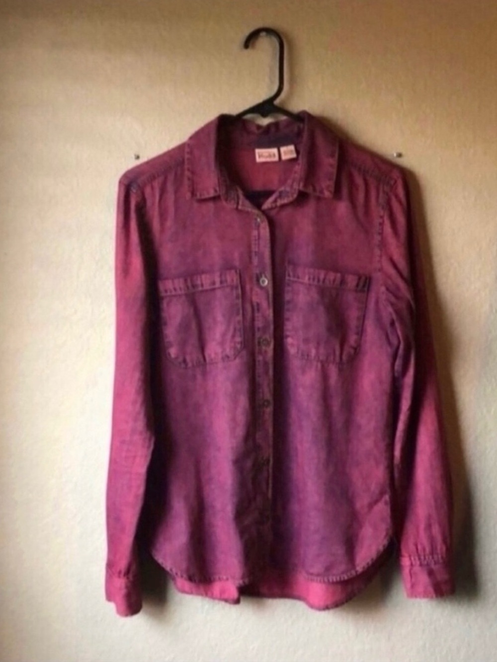 Mudd Shirt Women’s Y2K Long Sleeve Maroon Button Down Casual Shirt Juniors Small